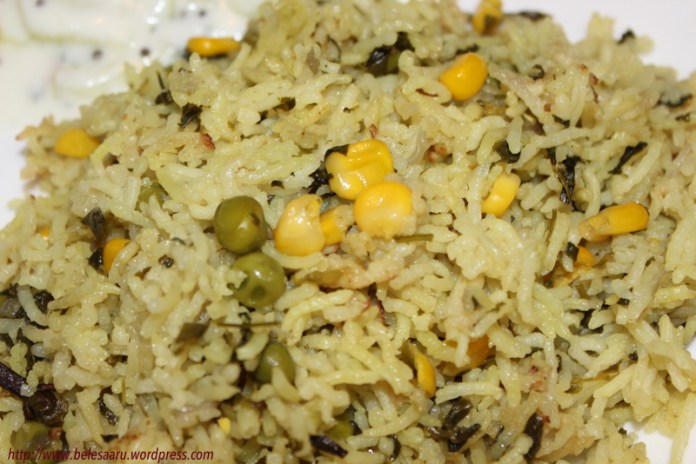 Methi Mutter sweet corn pulao